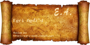 Egri Agád névjegykártya